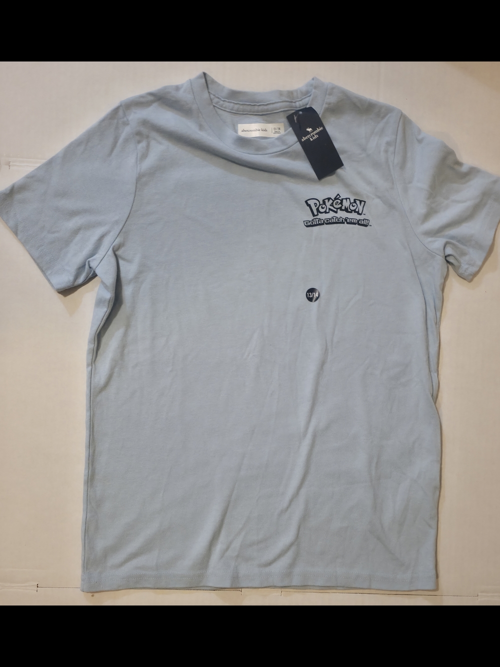 Abercrombie kids Light Blue Pokémon Graphic Tee Boys Size 13/14 New with Tags